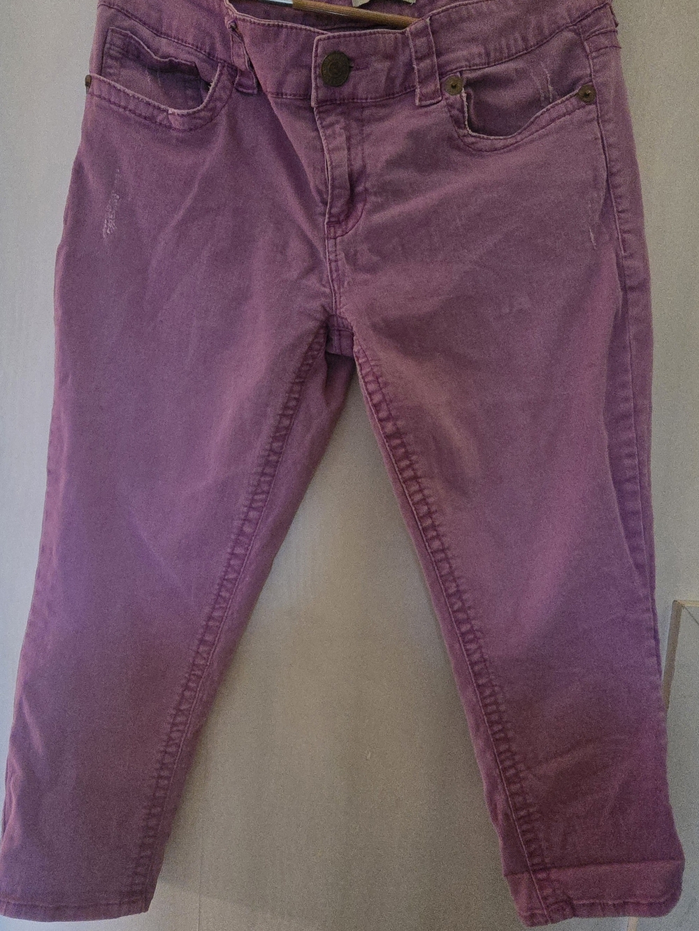7 For All Mankind Purple,low waisted cropped Ankle Jeans